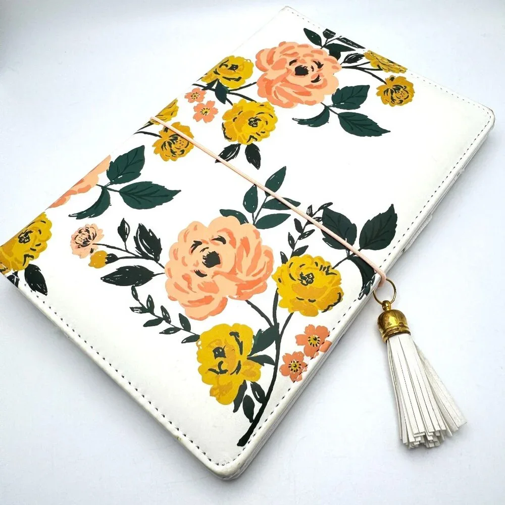 Crate Paper Floral Journal Cover With 2 Inserts Tassel Closure